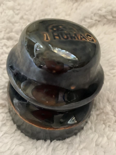 Vintage Brown Ceramic Porcelain Thomas Insulator. Beautiful colors!