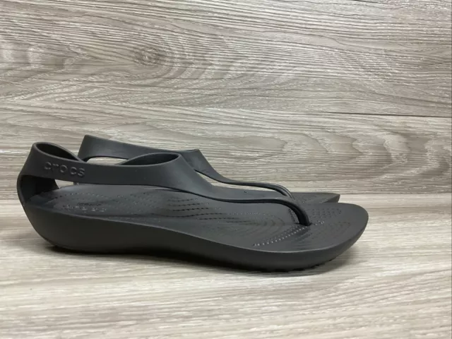 Crocs Women's Sexi Flip Thong Sandals Black Size 8