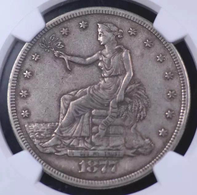 1877 S Trade Dollar Ngc Very Choice About Uncirculated 53 Nice And Natural Coin