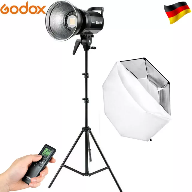 Godox SL-60W 5600K LED Video Licht Version Video Licht + 95cm Softbox + Stativ