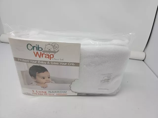 Crib Wrap By Trend Lab 1 Long Narrow 8" White Rail Cover