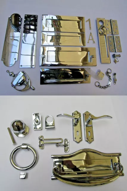 POLISHED CHROME  -Door furniture main front entrance traditional Accessories