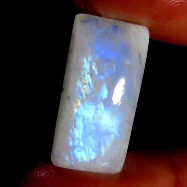 11.45Cts.100%Natural Rainbow Moonstone Cushion Cabochon 10x21x5mm Losse Gemstone