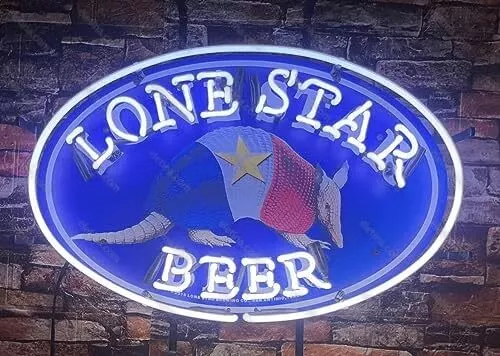 NEON SIGNS BEER BAR CLUB BEDROOM SIGN LONE Stars Beer Armadillo $153.04 ...