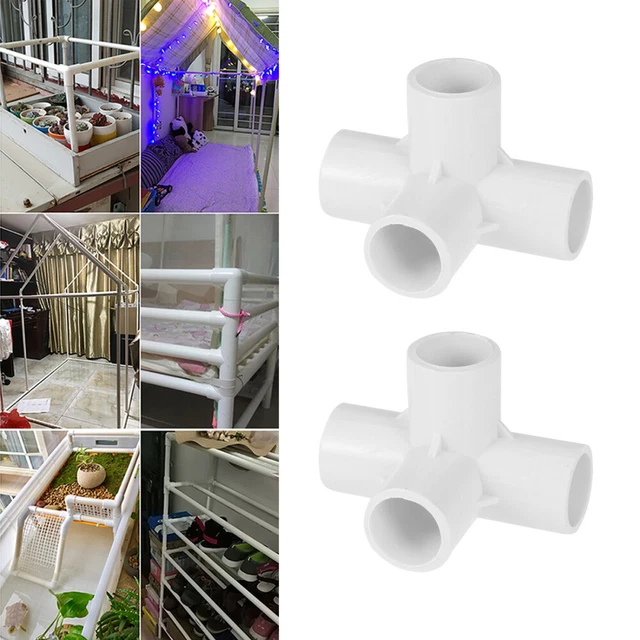 10PCS 4-way Joint PVC Links Fitting Water Pipe Connector (White)