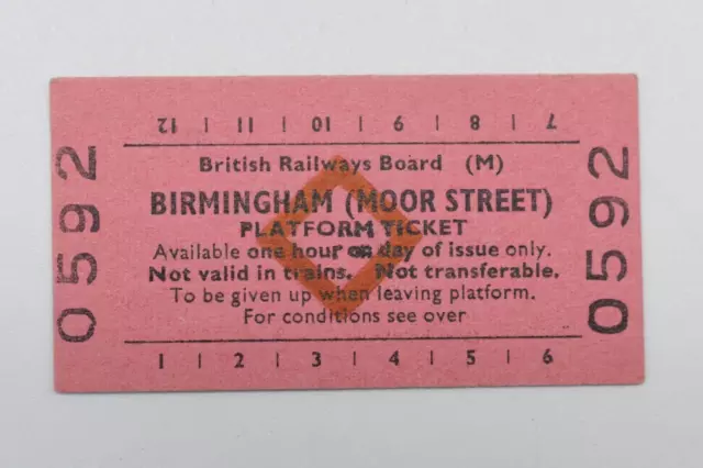 British Railways Board (M) Birmingham (Moor Street) Platform Ticket #0592
