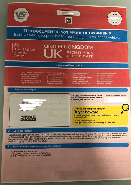 RENAULT CLIO 197 Sport Log Book V5 V5c Registration Document