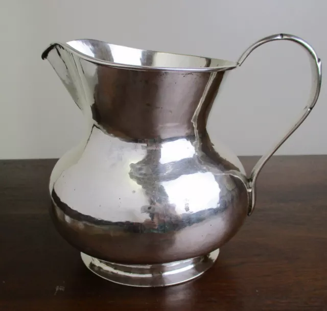 Hammered silver breakfast pitcher post WWII Italian 800 solid silver