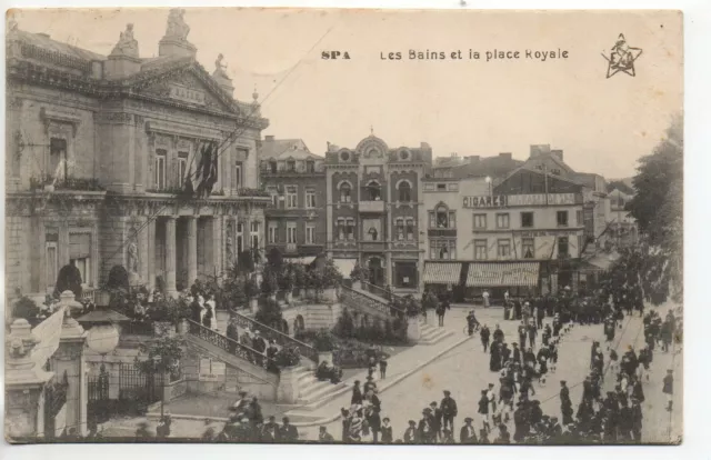 BELGIQUE - BELGIE - Old Postcard - SPA - les Bains et la place Royale
