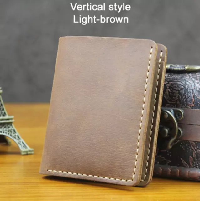 Hand-made Hand-stitched Genuine Leather Mens Wallet