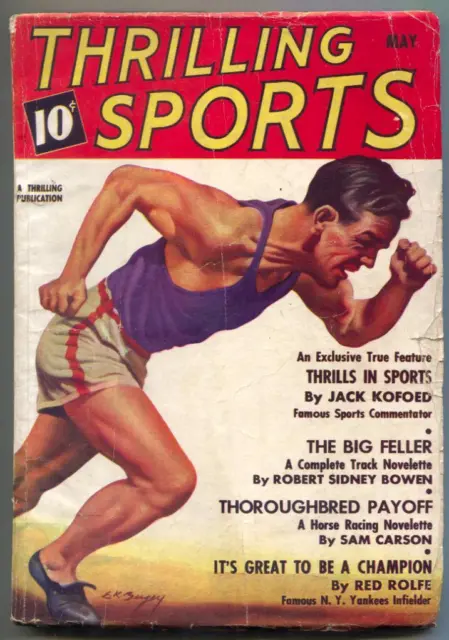 PULP:  Thrilling Sports Pulp May 1937- RED ROLFE fair