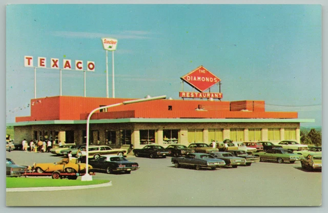 Villa Ridge MO Big Texaco Sign~Sinclair~Homemade? Car Hauled~Diamonds Cafe~1968