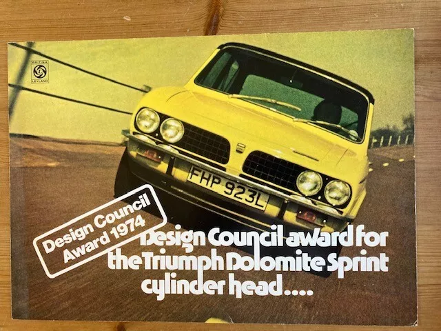 Triumph Dolomite Sprint Design Council Award 1974 UK Market Foldout Brochure