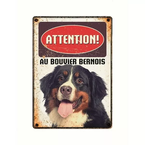 PLAQUE ATTENTION AU chien Bouvier bernois personnalisée avec votre texte  EUR 8,99 - PicClick FR
