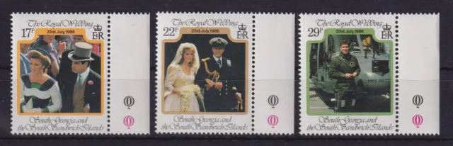 Südgeorgien und Süd-Sandwich-Inseln 1986 Royale Hochzeit Mi.-Nr. 147-149 **