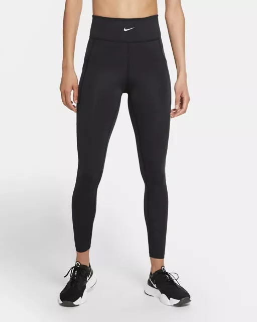 Nike Women's One Luxe Black Mid-Rise Training Leggings (AT3098-010) Size XL  NWT