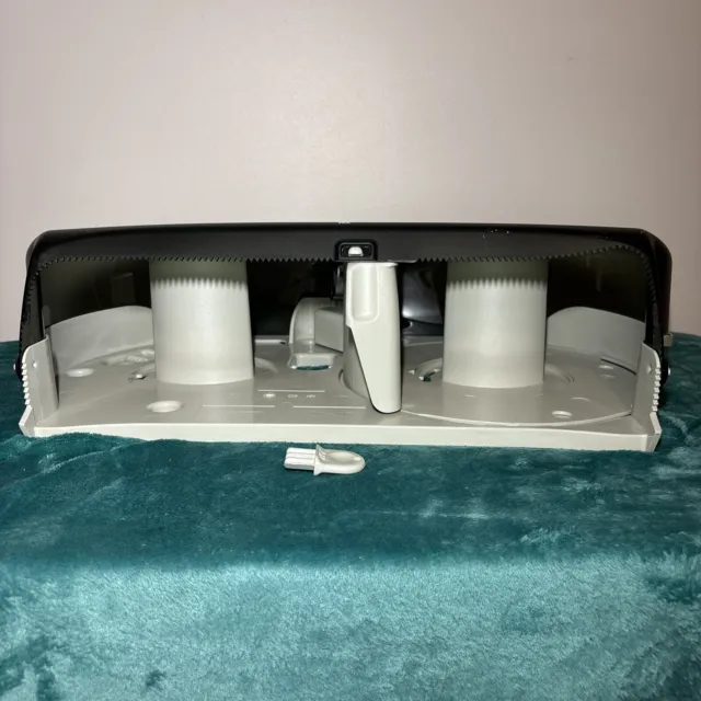 Tork Twin Jumbo Bath Toilet Tissue Dispenser, Transparent Black Smoke Gray