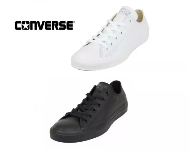 Converse C T All Star Ox Low Top  white / mono black  Leather Unisex Trainers