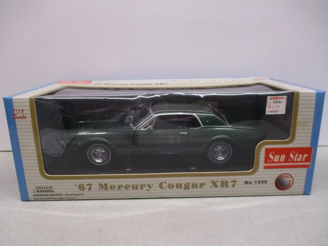 SUN STAR 1967 Mercury Cougar XR7 1/18 #1540 Green Classic Models