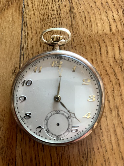 Montre De Poche DOXA Argentan - Médaille D'Or Milan 1906, Mécanique, Avec Chaîne - Rare, Occasion