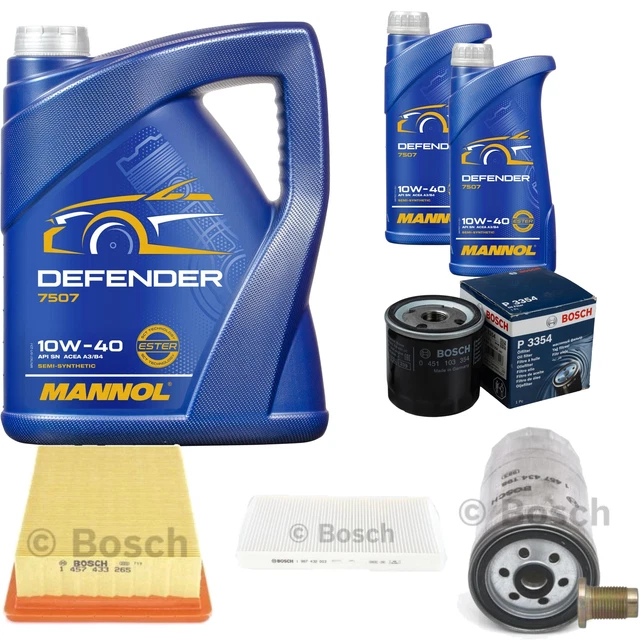 BOSCH Ölfilter 7L MANNOL Defender 10W-40 Für Fiat Ducato Kasten 2.3 JTD