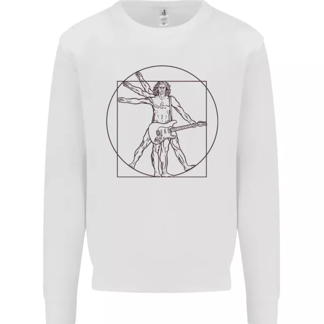 Guitar Vitruvian Man Guitarist Kids Sweatshirt Jumper