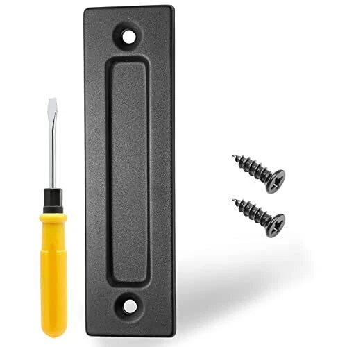 Auvotuis 8-3/5 Inch Sliding Barn Door Handle Black Modern Finger Flush Pull H...