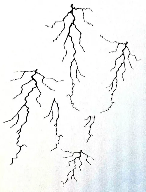 Airbrush Stencil lightning bolts . mylar reusable heavy duty