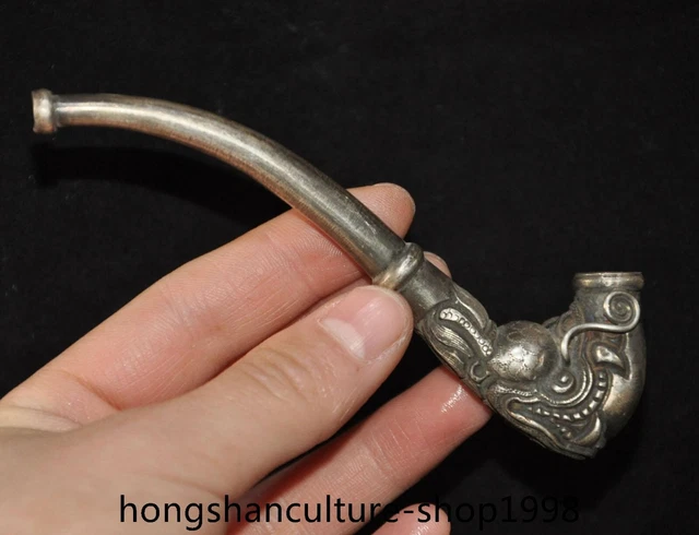 19g 999 pure silver dragon loong head Smoking Case Tools Tobacco Pipe