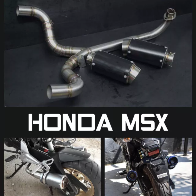 Dual Low Out Marmitta Tubo Scarico 1 Set Per Honda Grom Msx125 Og 2013-20 Inferiore