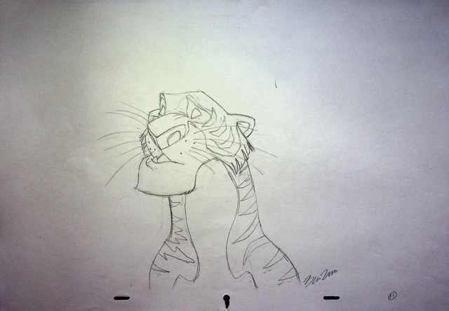 BEN RUSH  SIGNED Hand Drawn Character Shere Khan JUNGLE BOOK 1967 Pencil Art