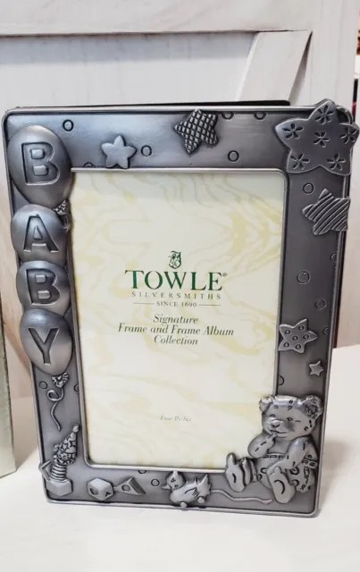 Towle Silver Plated Photo Frame And Baby Album 3D - Holds 4x6 PHOTOS