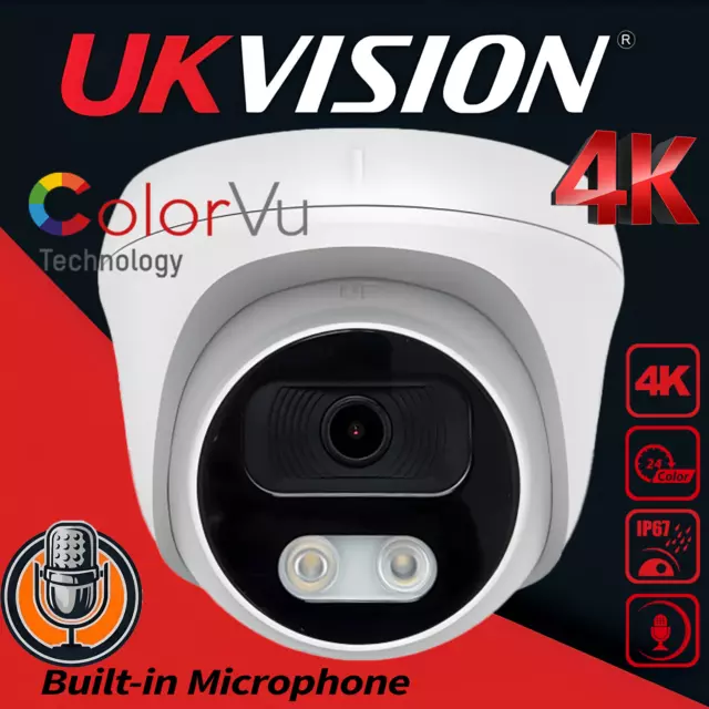 HIKVISION 4K CCTV Security 8MP Camera System ColorVu Audio Mic Outdoor 4CH DVR 3