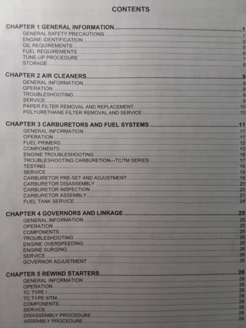 Tecumseh TC200 TC300 TM049XA TC 2-Cycle Engine Service Manual Lawn Mower Tiller 2