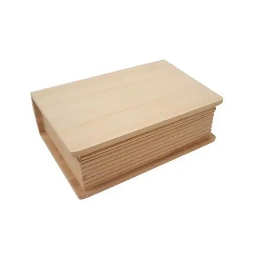 Caja de libros de madera desnuda 14x20x7cm #8433