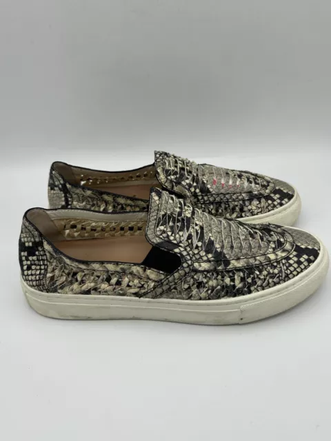 Tory Burch Women’s Shoes Size 8 Huarache Weave Snakeskin Leather Slip On Sneaker