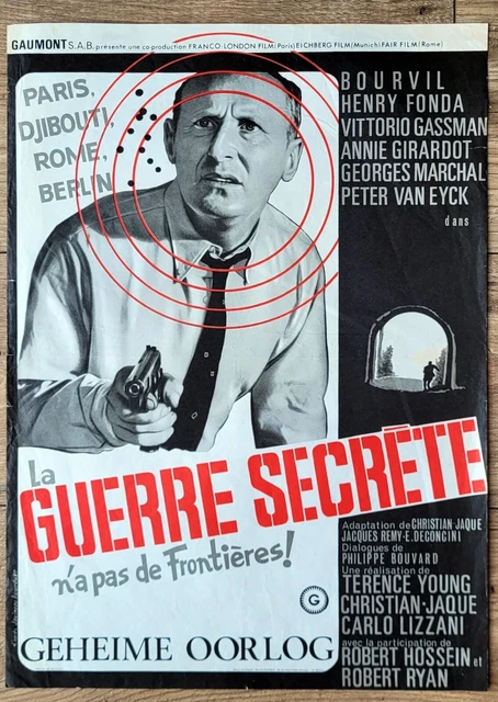 belgian poster GUERRE SECRETE, BOURVIL, HENRY FONDA, ANNIE GIRARDOT, VAN EYCK