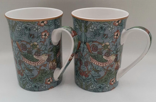 The Leonardo Collection William Morris Larkspur Mug Pour La Maison Et La Cuisine | Tasses élégantes En Céramique Pour Thé Et Café | Joli Ensemble De Tasses Pour Homme Et Cadeau D'anniversaire