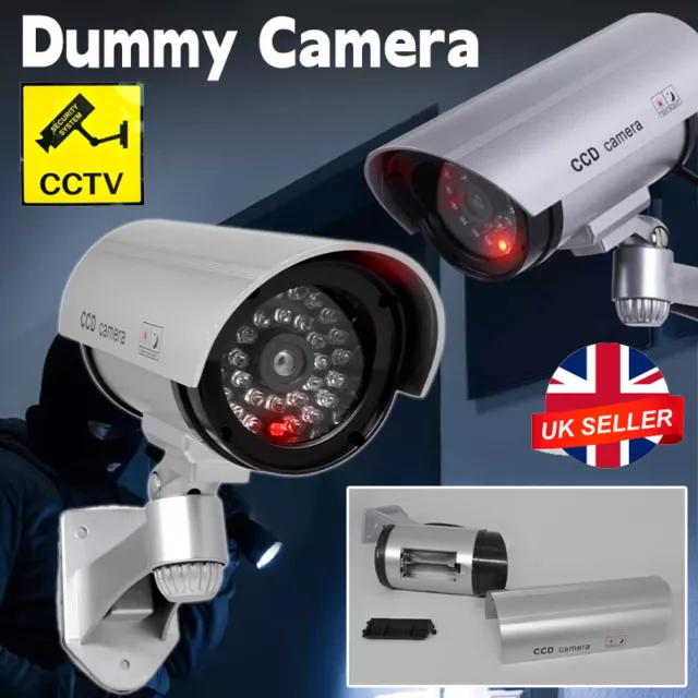 Fake Dummy Security Camera CCTV Decoy Flashing LED Outdoor Indoor Surveillance