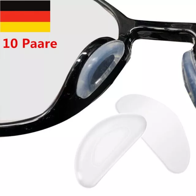 10 Paar Nasenpads Brille Selbstklebend Anti-Rutsch Brillen Nasenpads Silikon DE