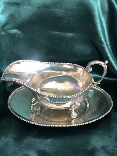 Vintage EPNS Gravy Boat and Tray