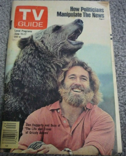 GRIZZLY ADAMS TV Show Dan Haggerty 1977 Original TV GUIDE Central NY