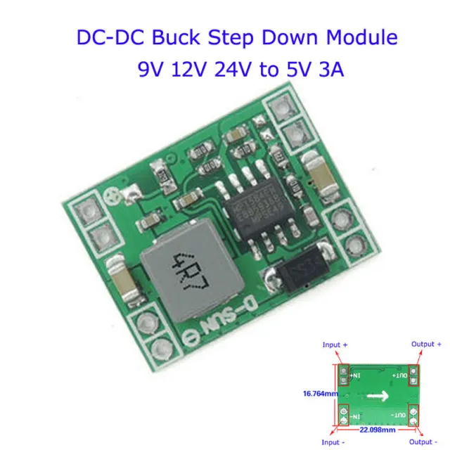 DC-DC Buck Step Down Converter Regulator Power Supply Module 9V 12V 24V to 5V 3A
