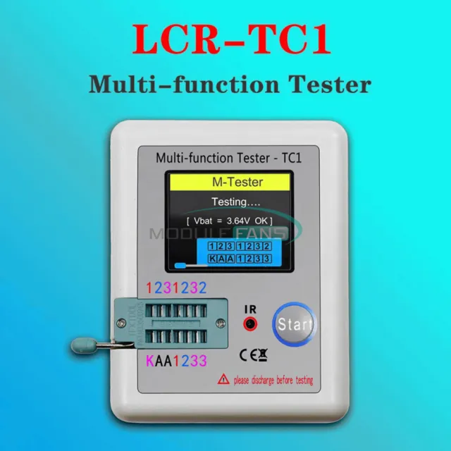 TFT Transistor Tester Capacitance Meter LCR-TC1/LCR-T7 LCD NPN PNP MOSFET