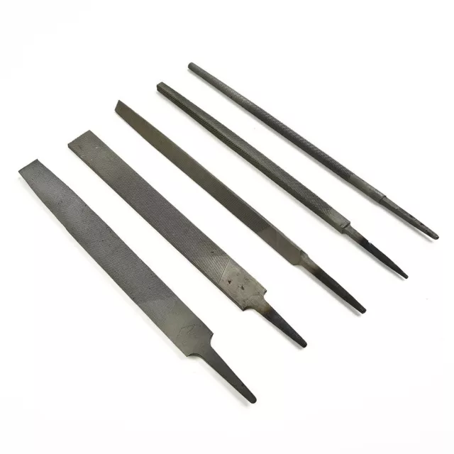 5pcs 6 Inch Industrial Steel Files Set Flat/Round/Half Round/Triangle/Square