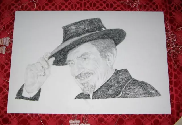 Disegno Matita E Carboncino 33X48 - Gigi Proietti - Bellissimo!