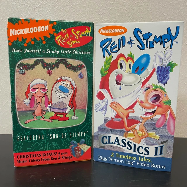 2 NICKELODEON REN and Stimpy VHS 1993 Stinky Little Christmas 1994