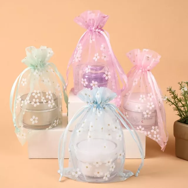 10PCS Flower Pattern Organza Bags Sachet Gift Bag  Gift Packaging