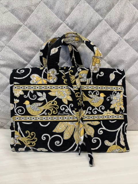 Vera Bradley Black Yellow Hanging Travel Organizer Cosmetic Bag Toiletries