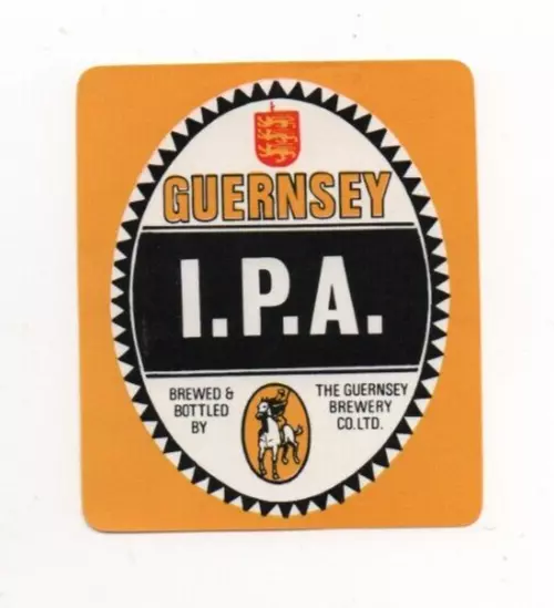 Guernsey - Vintage Beer Label - Guernsey Brewery - IPA